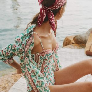 Rhodes Cup-Size Swimsuit-Ivory, Ornamental Stamp