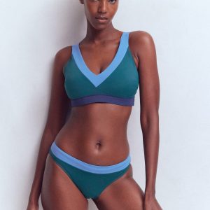 Panel Bikini Bottoms-Navy, Green, Blue Colourblock