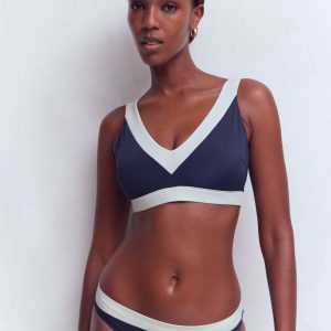 Panel Bikini Bottoms-Navy, Ivory Colourblock