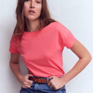 Supersoft Boat Neck T-Shirt-Azalea Pink