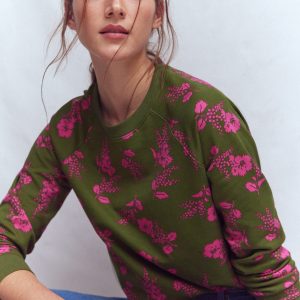 Rosa Printed Sweatshirt-Mayfly, Blossomy Sprig Medium