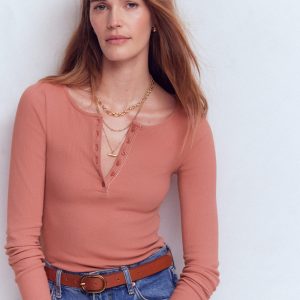 Rib Henley-Vintage Rose