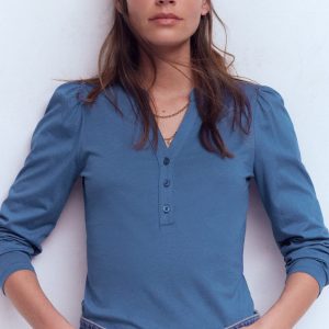 Supersoft Open Neck Henley-True Navy