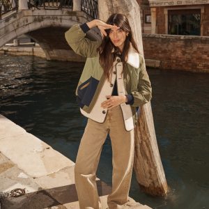 Borg Detail Bomber Jacket-Woodland Green