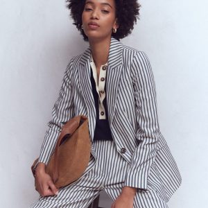 Woodbridge Relaxed Blazer-Blue and Ivory Stripe
