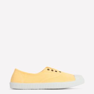Laceless Canvas Plimsoll-Buttercream