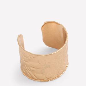 Heart Stamp Cuff Bracelet-Gold Colour