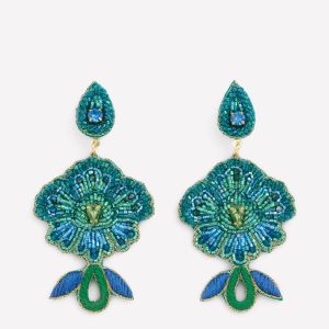 Flower Occassion Earring-Blue