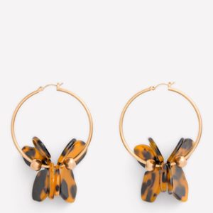 Resin Flower Hoops-Brown Tort