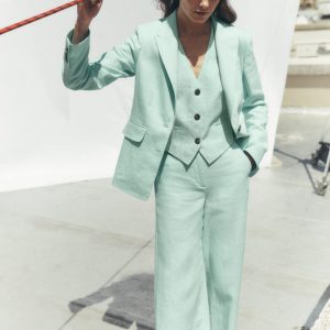 Belgravia Linen Pants-Spearmint