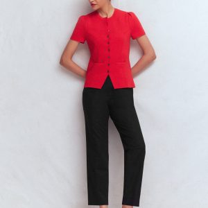 Slim Leg Cotton Pants-Black