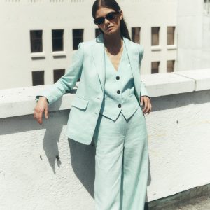 Stamford Linen Blazer-Spearmint